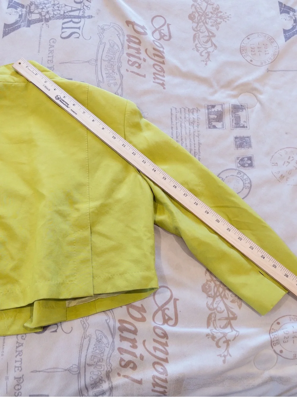 Vintage Carlisle 1990’s Silk Crop Blazer Jacket Chartreuse Lime Green